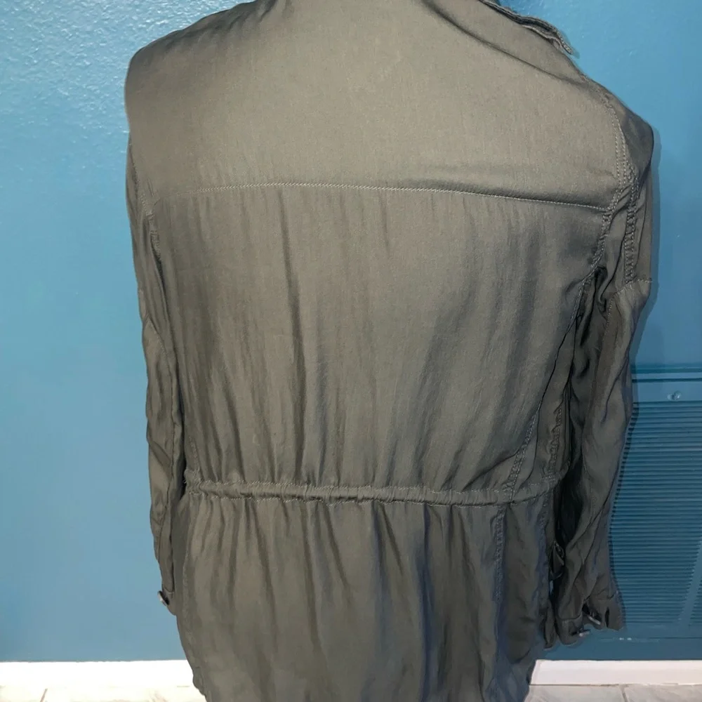 Womens Small Zara Basic Army Green Jacket - Picture 5 of 6